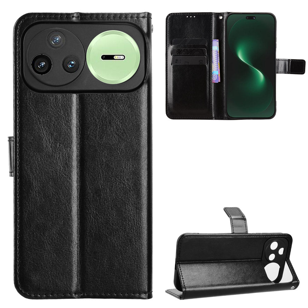 For Huawei nova 15 Ultra 5G / Huawei nova 15 Pro 5G PU Leather Case with Strap Crazy Horse Texture Phone Wallet Cover
