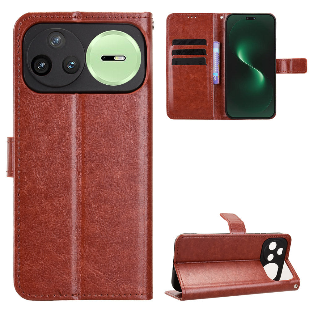 For Huawei nova 15 Ultra 5G / Huawei nova 15 Pro 5G PU Leather Case with Strap Crazy Horse Texture Phone Wallet Cover