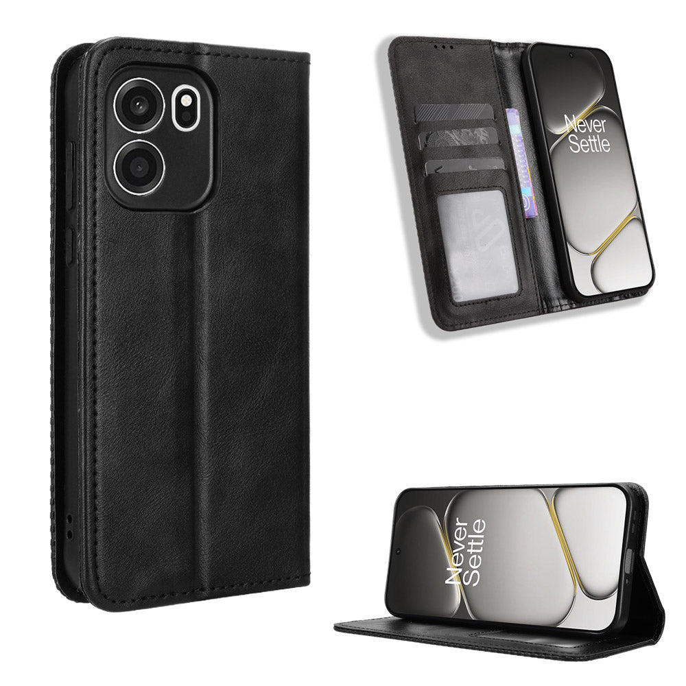 For OnePlus Nord CE6 5G / Turbo 6V 5G Leather Case Wallet Stand Retro Texture Phone Cover