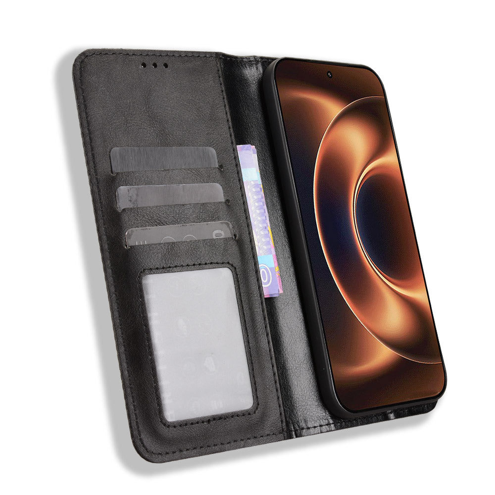 For Xiaomi 17 Ultra by Leica / Xiaomi 17 Ultra 5G Leather Case Wallet Stand Retro Texture Phone Cover