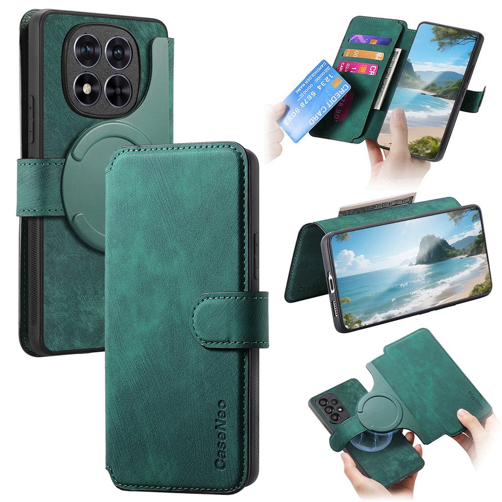 CASENEO MW-03 För Xiaomi Redmi Note 15 Pro+ 5G (Global) Magnetiskt Skal Avtagbart Läderfodral för mobil Plånbok