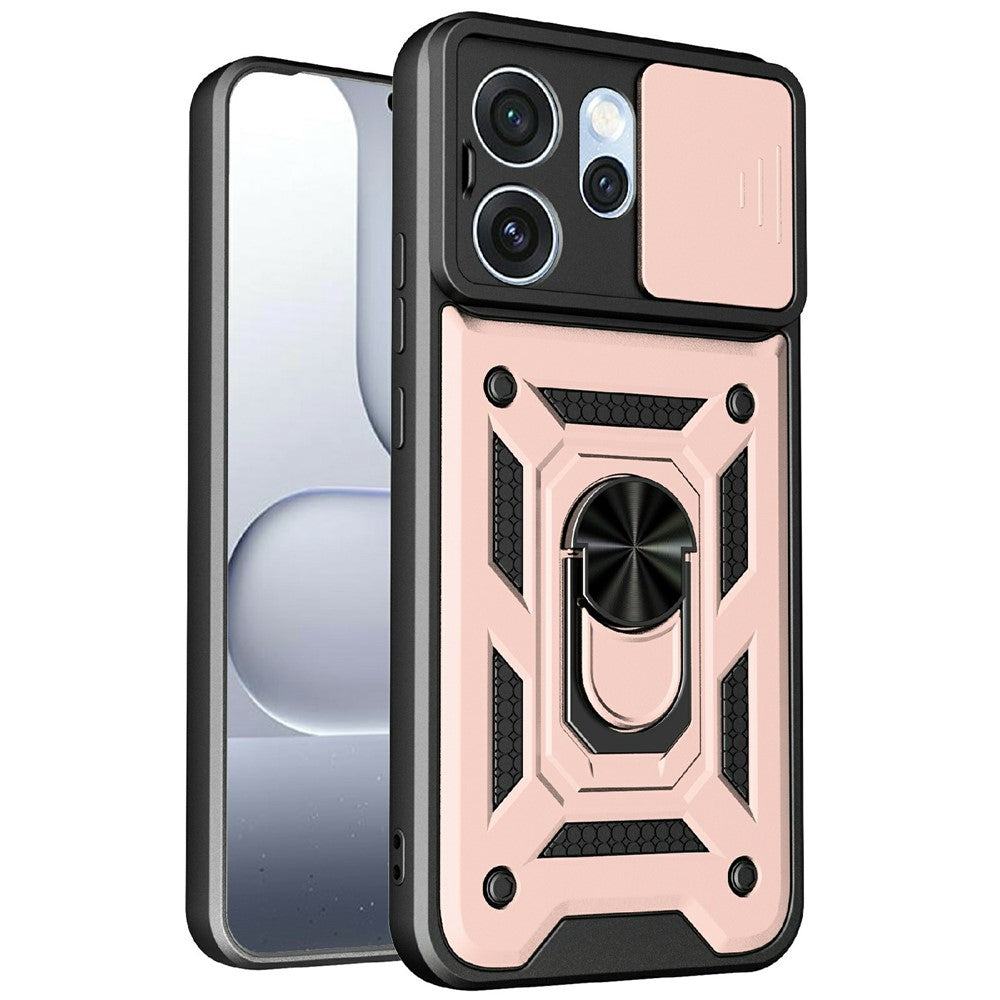 Oppo Reno15 Pro Max 5G (Global) / Reno15 Pro 5G (Kina) skal med skjutbart kameralock PC + TPU-stativmobilskal