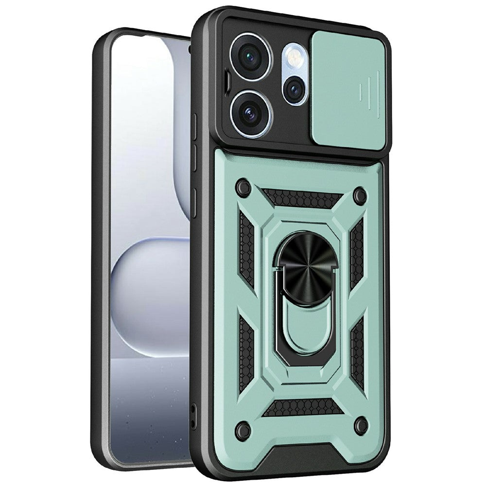Oppo Reno15 Pro Max 5G (Global) / Reno15 Pro 5G (Kina) skal med skjutbart kameralock PC + TPU-stativmobilskal