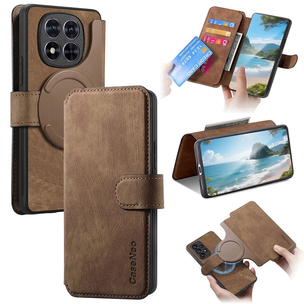 CASENEO MW-03 For Xiaomi Redmi Note 15 Pro 5G (Global) Magnetic Case Detachable Leather Phone Wallet Cover