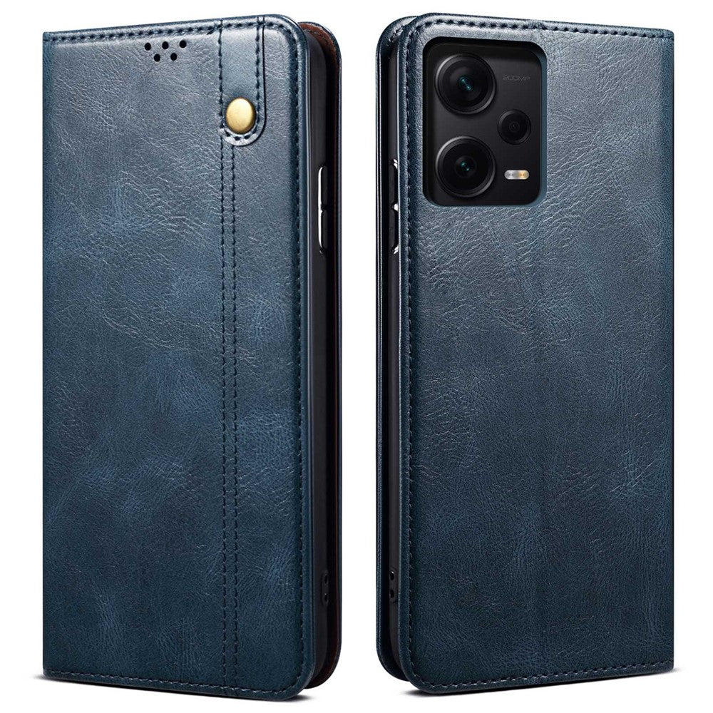 Anti-drop PU Leather Phone Cover For Xiaomi Redmi Note 12 Pro 5G  / Note 12 Pro Speed 5G / Poco X5 Pro 5G Waxy Crazy Horse Texture Wallet Stand Phone Case