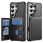 For Samsung Galaxy S26 Ultra Case Card Slot Kickstand Leather + TPU Reinforced Corner Phone Cover