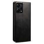 For Xiaomi Redmi Note 12 Pro+ 5G Waxy Crazy Horse Texture Full Protection Phone Case PU Leather Stand Wallet Smartphone Cover