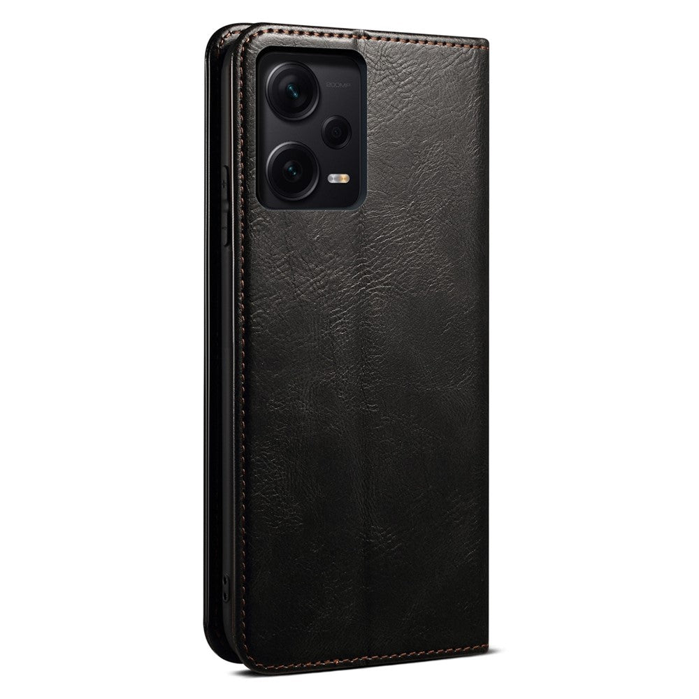 For Xiaomi Redmi Note 12 Pro+ 5G Waxy Crazy Horse Texture Full Protection Phone Case PU Leather Stand Wallet Smartphone Cover