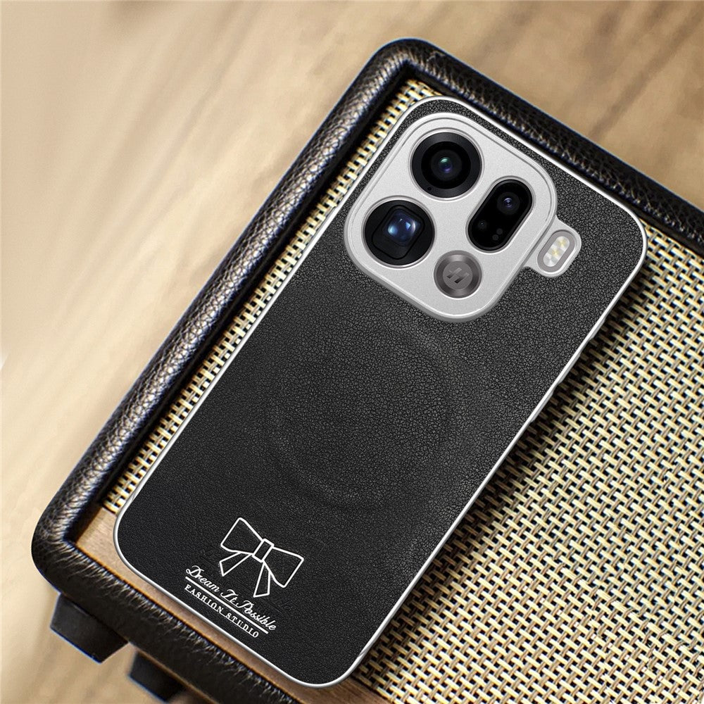 For Oppo Find X9 Pro 5G Magnetic Case Butterfly Bow Pattern PU Leather + TPU + PC Shockproof Phone Cover