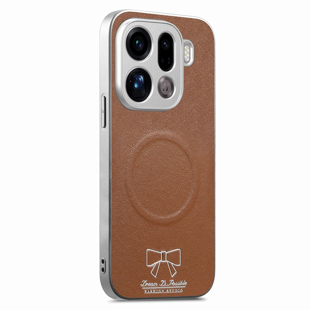 For Oppo Find X9 Pro 5G Magnetic Case Butterfly Bow Pattern PU Leather + TPU + PC Shockproof Phone Cover