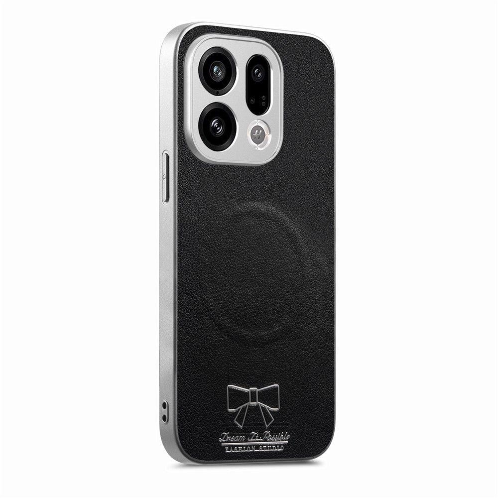 For Oppo Find X9 5G Magnetic Case Butterfly Bow Pattern PU Leather + TPU + PC Shockproof Phone Cover