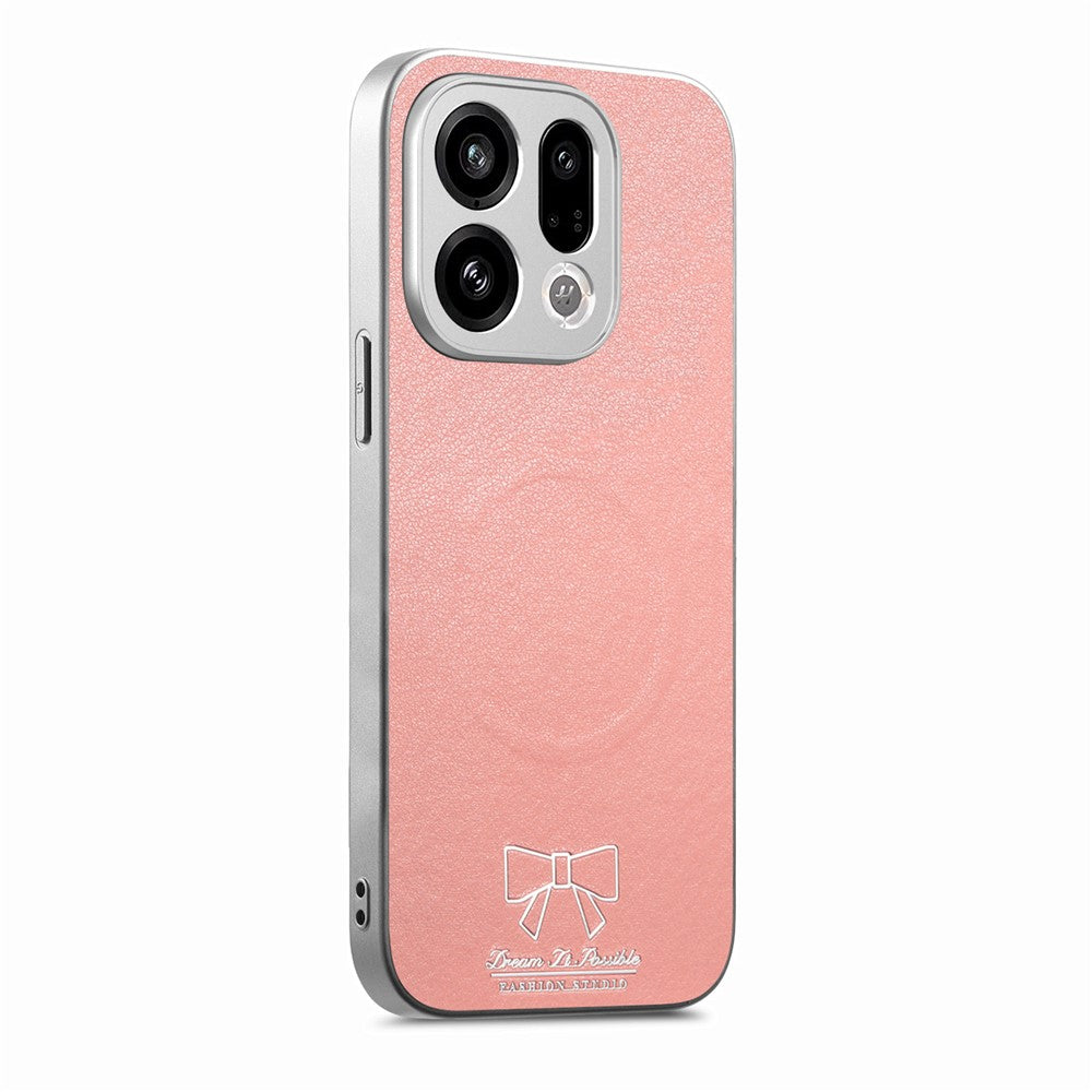 For Oppo Find X9 5G Magnetic Case Butterfly Bow Pattern PU Leather + TPU + PC Shockproof Phone Cover