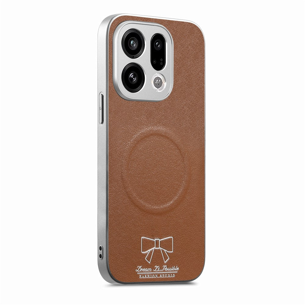For Oppo Find X9 5G Magnetic Case Butterfly Bow Pattern PU Leather + TPU + PC Shockproof Phone Cover