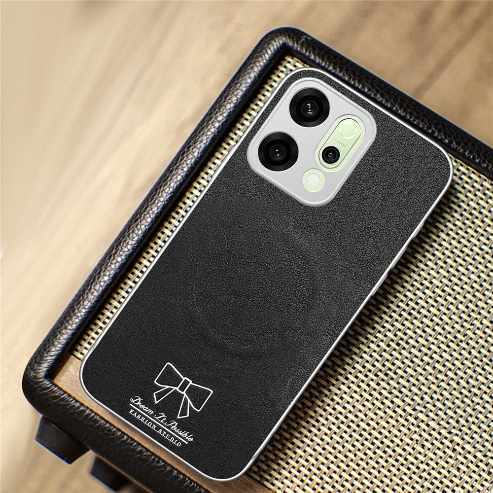 For Oppo Reno14 Pro 5G (Global) Magnetic Case Butterfly Bow Pattern PU Leather + TPU + PC Shockproof Phone Cover