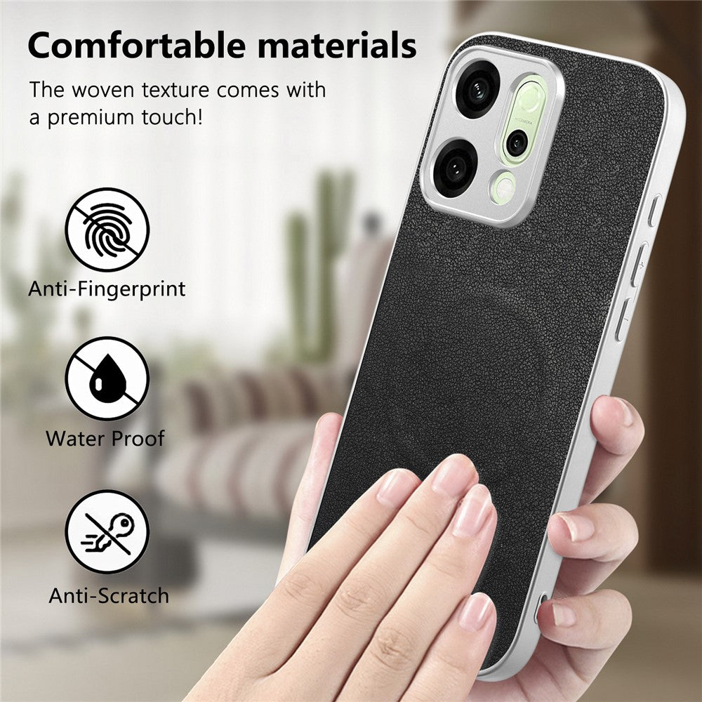 For Oppo Reno14 Pro 5G (Global) Magnetic Case Butterfly Bow Pattern PU Leather + TPU + PC Shockproof Phone Cover