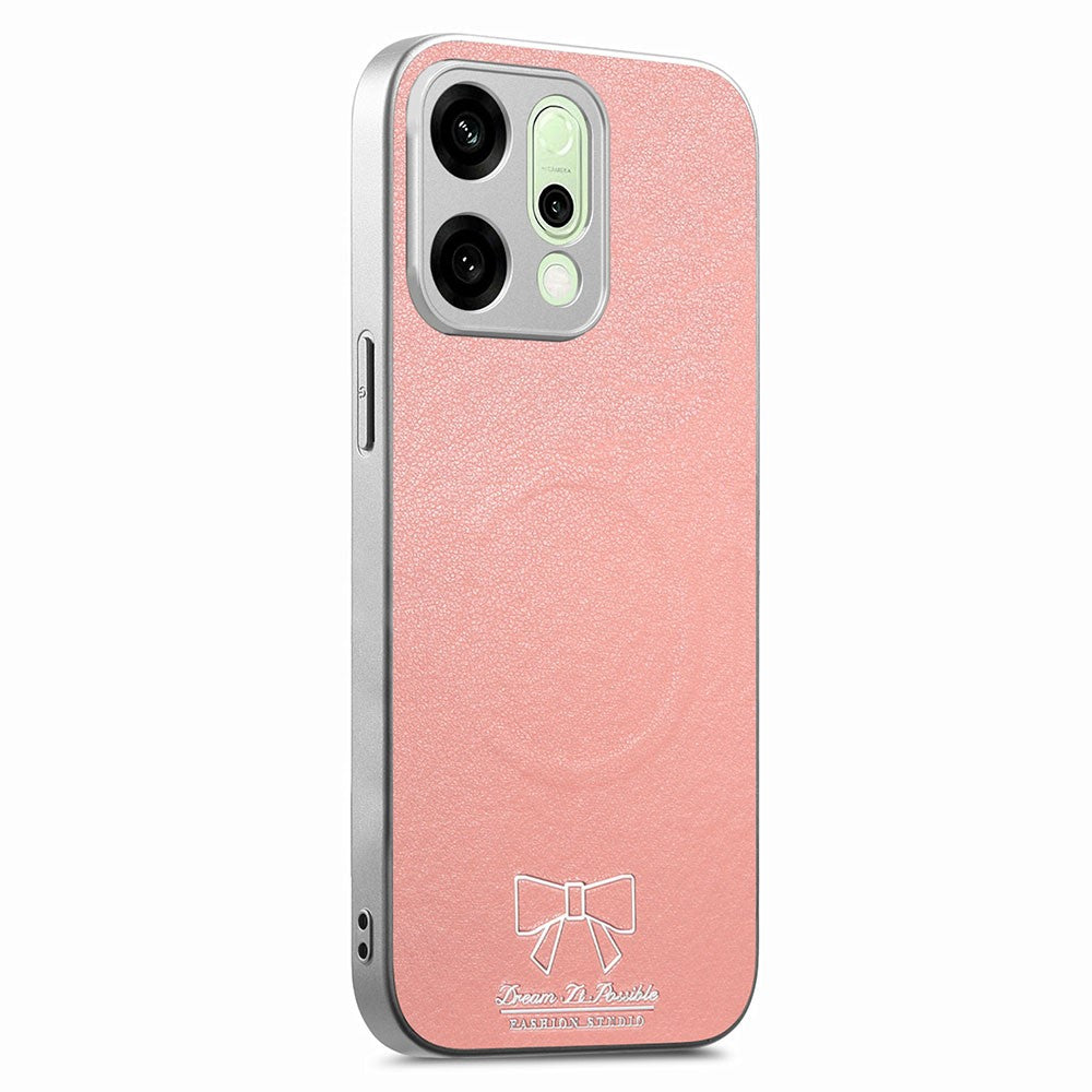 For Oppo Reno14 Pro 5G (Global) Magnetic Case Butterfly Bow Pattern PU Leather + TPU + PC Shockproof Phone Cover