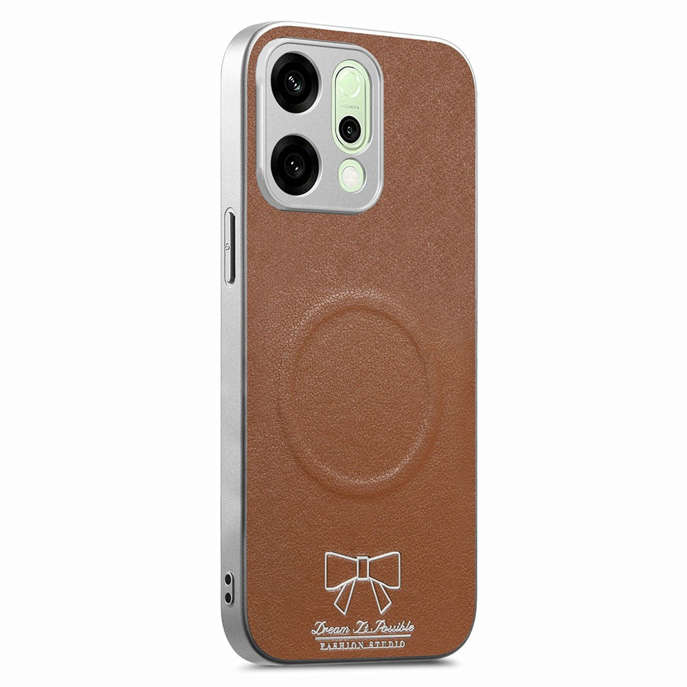 For Oppo Reno14 Pro 5G (Global) Magnetic Case Butterfly Bow Pattern PU Leather + TPU + PC Shockproof Phone Cover