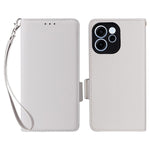 Pungetui i læder med litchi-tekstur til Oppo Reno15 F 5G / Reno15 FS 5G med håndledsrem