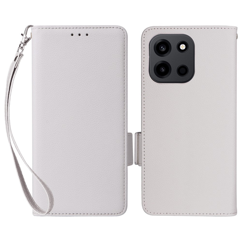 mobilskal för OnePlus Nord CE6 5G / Nord 6 5G / Turbo 6V 5G / Turbo 6 5G Litchitexturerat läderfodral med handledsrem