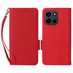 mobilskal för OnePlus Nord CE6 5G / Nord 6 5G / Turbo 6V 5G / Turbo 6 5G Litchitexturerat läderfodral med handledsrem