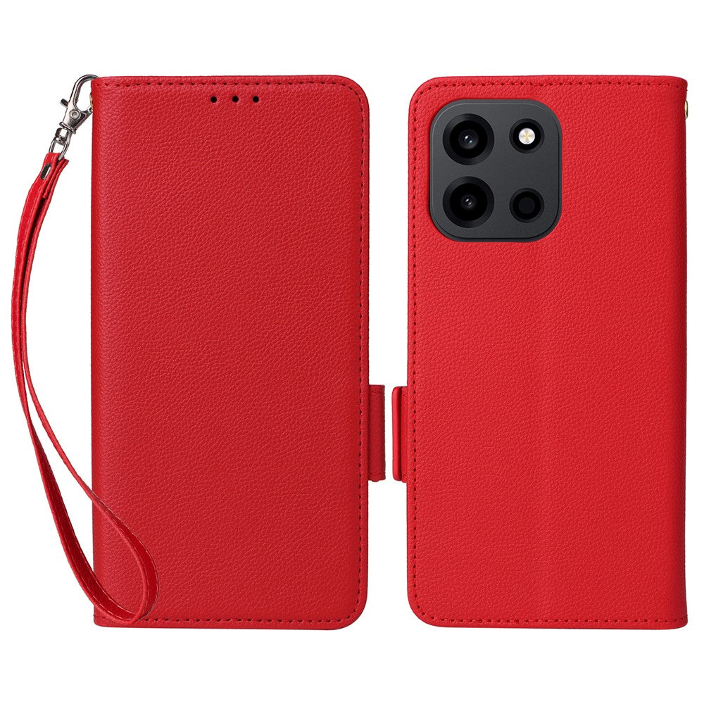 mobilskal för OnePlus Nord CE6 5G / Nord 6 5G / Turbo 6V 5G / Turbo 6 5G Litchitexturerat läderfodral med handledsrem