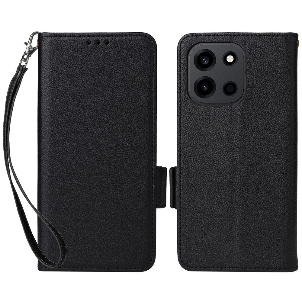 mobilskal för OnePlus Nord CE6 5G / Nord 6 5G / Turbo 6V 5G / Turbo 6 5G Litchitexturerat läderfodral med handledsrem