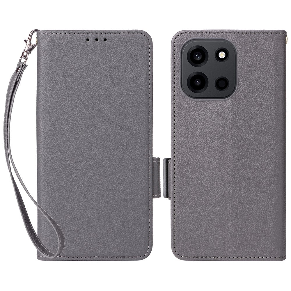 mobilskal för OnePlus Nord CE6 5G / Nord 6 5G / Turbo 6V 5G / Turbo 6 5G Litchitexturerat läderfodral med handledsrem