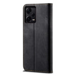 For Xiaomi Redmi Note 12 Pro 5G  / Note 12 Pro Speed 5G / Poco X5 Pro 5G Jeans Cloth Texture PU Leather Phone Case Stand Magnetic Absorption Wallet Flip Cover