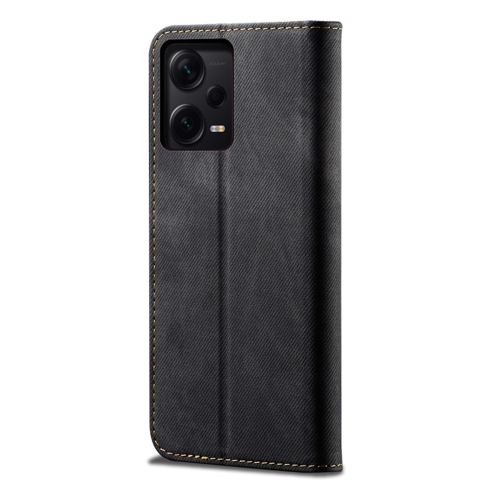 For Xiaomi Redmi Note 12 Pro 5G  / Note 12 Pro Speed 5G / Poco X5 Pro 5G Jeans Cloth Texture PU Leather Phone Case Stand Magnetic Absorption Wallet Flip Cover