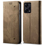 For Xiaomi Redmi Note 12 Pro 5G  / Note 12 Pro Speed 5G / Poco X5 Pro 5G Jeans Cloth Texture PU Leather Phone Case Stand Magnetic Absorption Wallet Flip Cover