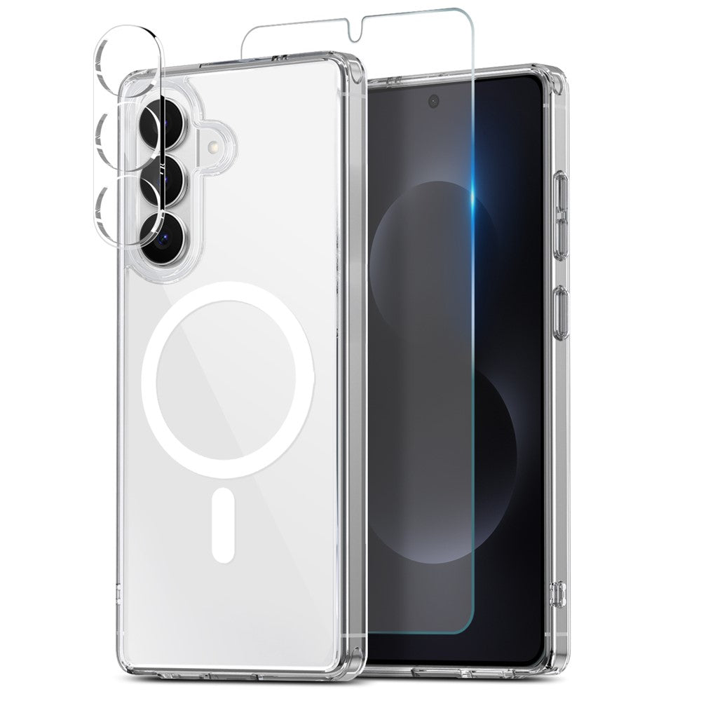 NORTHJO For Samsung Galaxy S26  /  S26 Pro Magnetic Case PC + TPU Phone Cover Set with Front Screen Protector + Lens Film