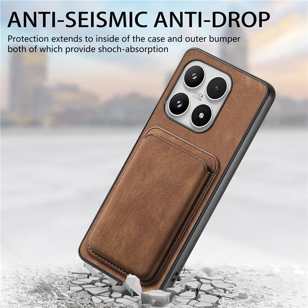 For Xiaomi 17 Magnetic Case Retro Leather + TPU Phone Cover with Detachable Card Slot