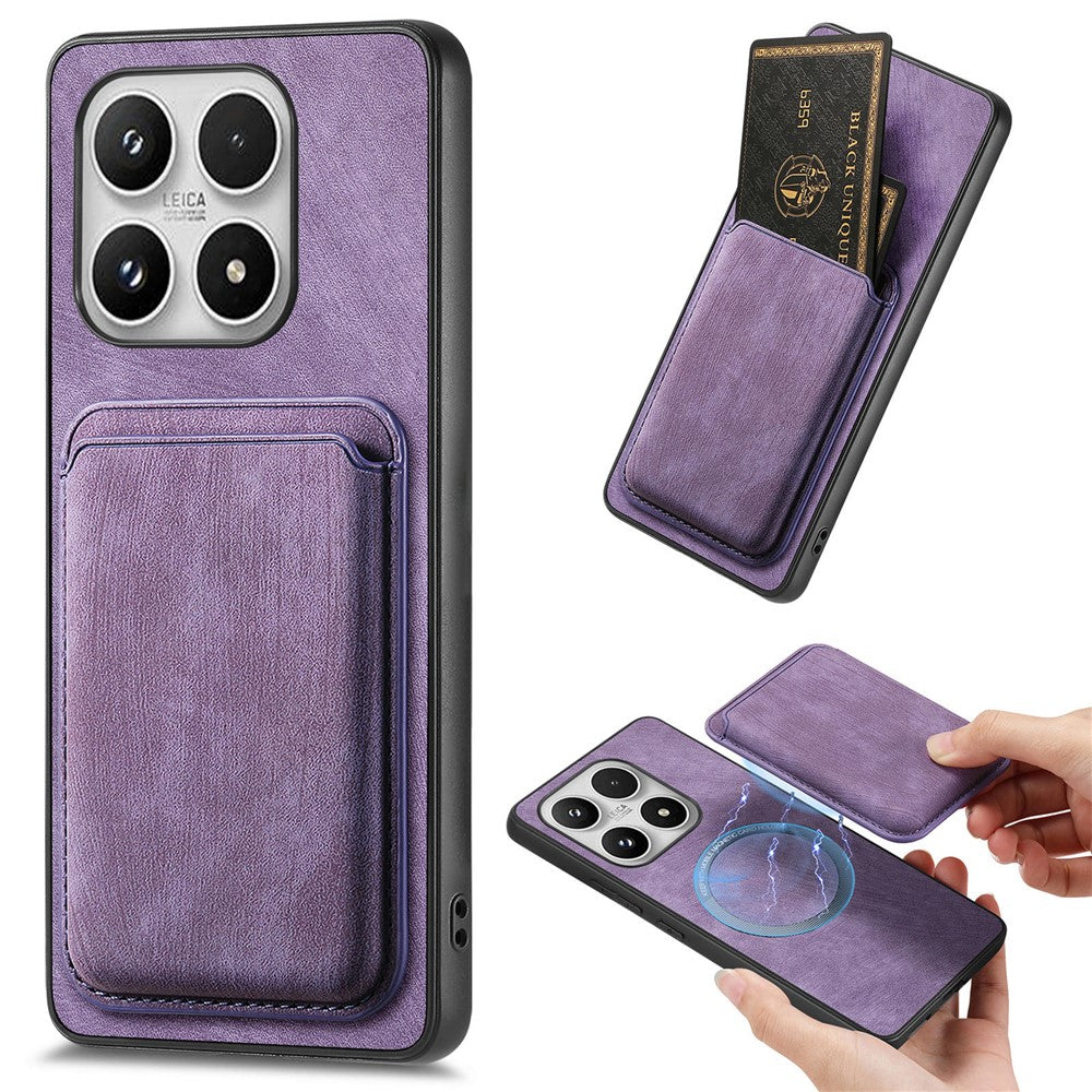 For Xiaomi 17 Magnetic Case Retro Leather + TPU Phone Cover with Detachable Card Slot