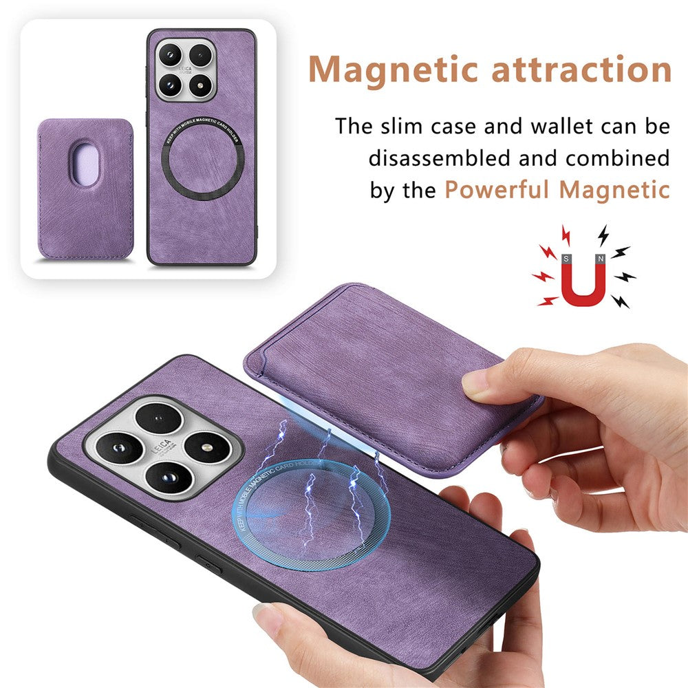 For Xiaomi 17 Magnetic Case Retro Leather + TPU Phone Cover with Detachable Card Slot