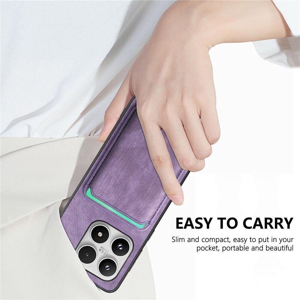 For Xiaomi 17 Magnetic Case Retro Leather + TPU Phone Cover with Detachable Card Slot