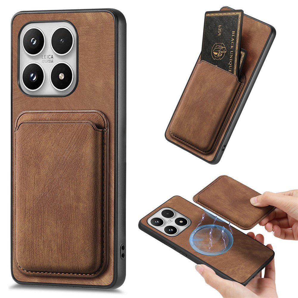 For Xiaomi 17 Magnetic Case Retro Leather + TPU Phone Cover with Detachable Card Slot