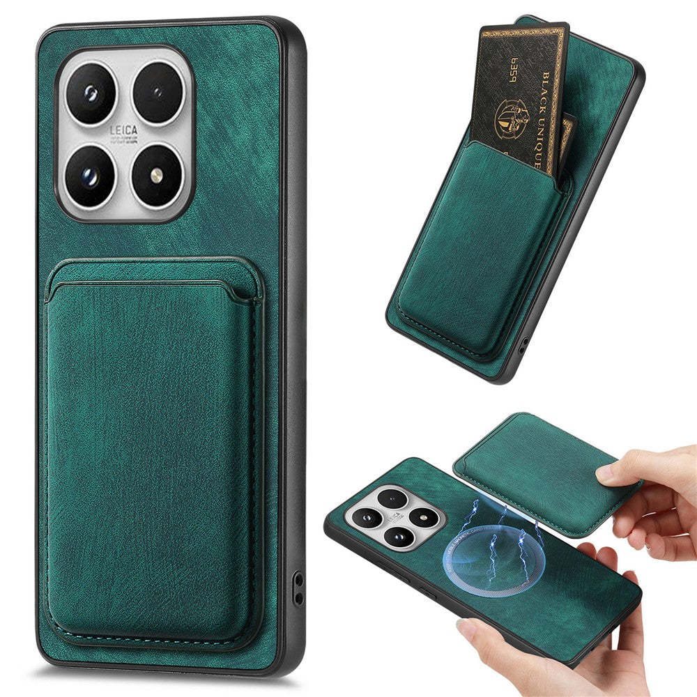 For Xiaomi 17 Magnetic Case Retro Leather + TPU Phone Cover with Detachable Card Slot