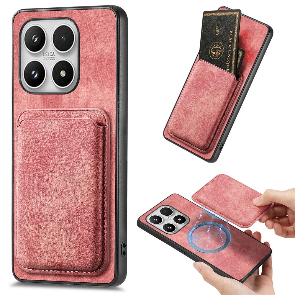 For Xiaomi 17 Magnetic Case Retro Leather + TPU Phone Cover with Detachable Card Slot
