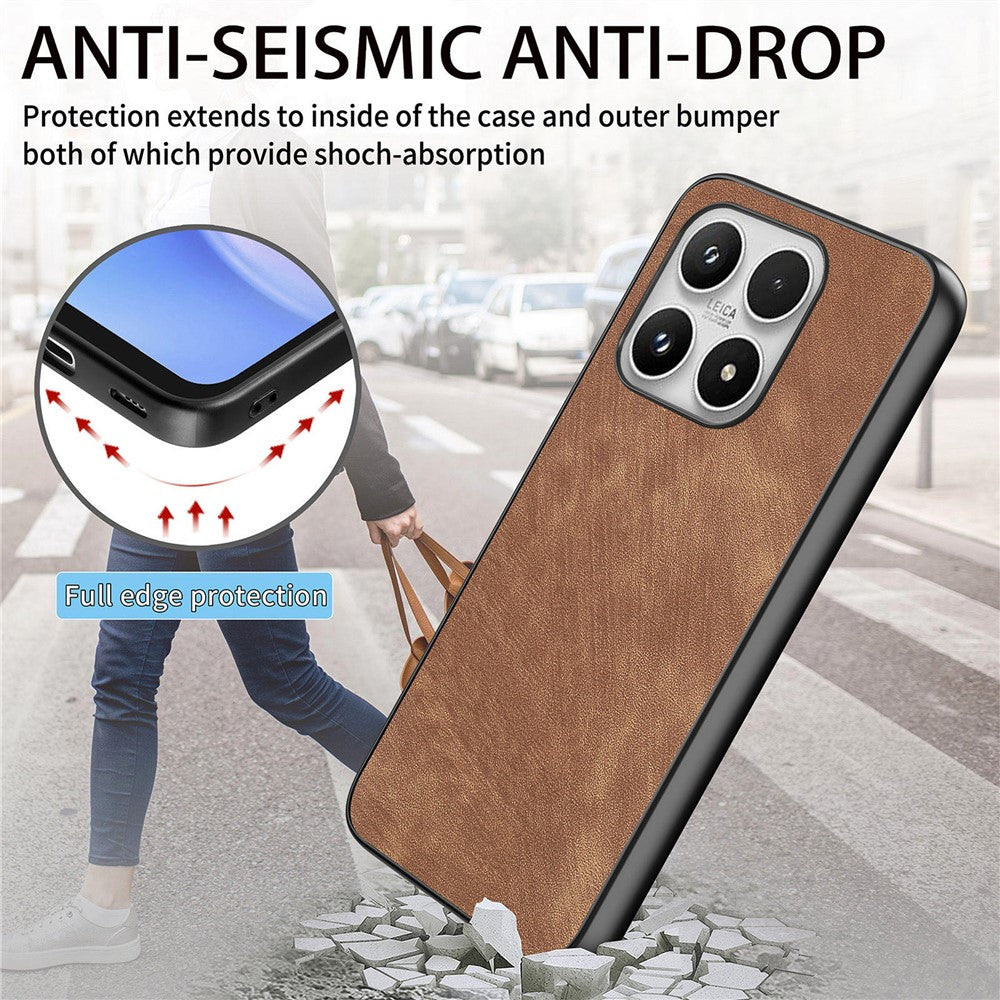 For Xiaomi 17 Case Shockproof Slim Retro Leather Phone Back Cover