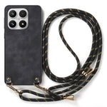 For Xiaomi 17 Case Retro Leather Phone Back Cover with Adjustable Strap