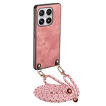 For Xiaomi 17 Case Retro Leather Phone Back Cover with Adjustable Strap