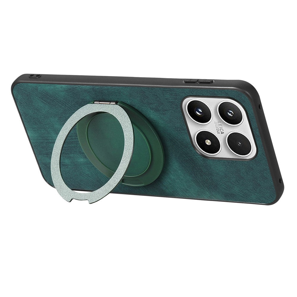 For Xiaomi 17 Phone Case with Rotating Kickstand Stress Relief Retro Leather Back Cover