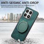 For Xiaomi 17 Phone Case with Rotating Kickstand Stress Relief Retro Leather Back Cover