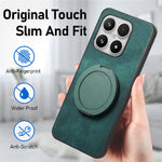 For Xiaomi 17 Phone Case with Rotating Kickstand Stress Relief Retro Leather Back Cover