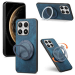 For Xiaomi 17 Phone Case with Rotating Kickstand Stress Relief Retro Leather Back Cover