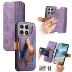 For Xiaomi 17 Wallet Case Retro Leather Phone Cover with Wristband Kickstand