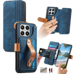 For Xiaomi 17 Wallet Case Retro Leather Phone Cover with Wristband Kickstand