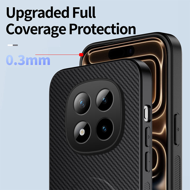 WANLONFENG Magnetiskt Skal För Xiaomi Redmi Note 15 Pro 4G (Global) QT-serien Stöd Kolfiberstruktur PC TPU mobilskal