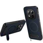 WANLONFENG magnetisk mobilskal til Xiaomi Redmi Note 15 5G (Global) / Xiaomi Poco M8 5G, QT-serien, med stativ, kulfiberstruktur, PC TPU