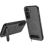 WANLONFENG Magnetiskt Skal För Samsung Galaxy A17 4G / Galaxy A26 5G / Galaxy A17 5G QT-serien Stativ Kolfiberstruktur PC TPU mobilskal